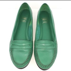 All Leather Emerald Green Nantucket Loafers